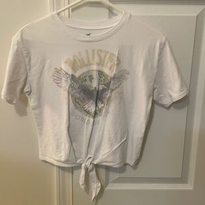 Hollister vintage white tee with tie small NWOT